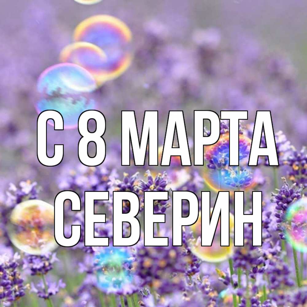 Открытка на каждый день с именем, Северин С 8 МАРТА цветы Прикольная открытка с пожеланием онлайн скачать бесплатно 