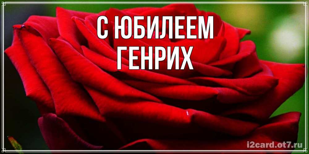 Открытка на каждый день с именем, Генрих С юбилеем розочка очень красивая Прикольная открытка с пожеланием онлайн скачать бесплатно 