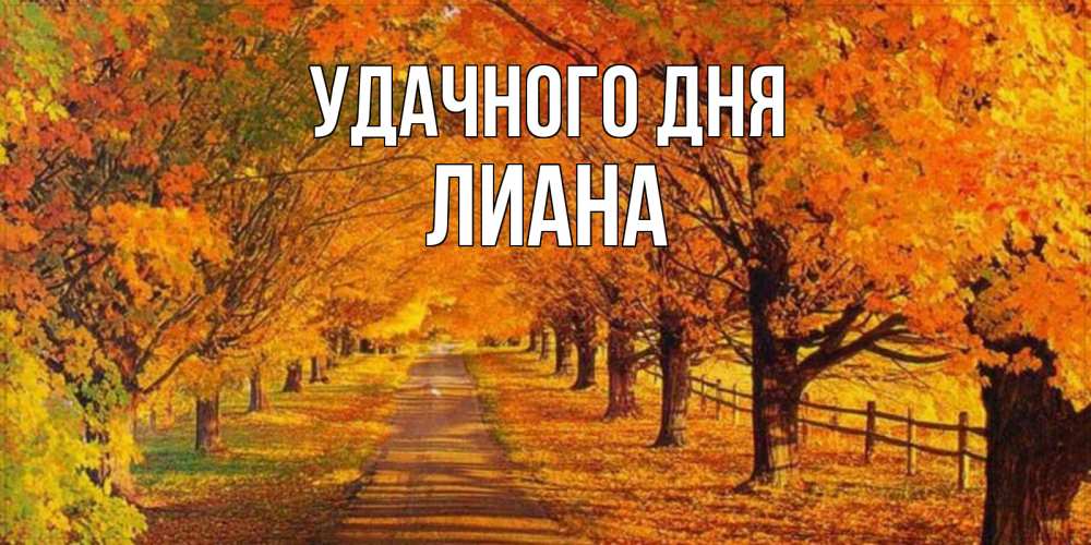 Открытка на каждый день с именем, Лиана Удачного дня деревья с осенними листьями Прикольная открытка с пожеланием онлайн скачать бесплатно 
