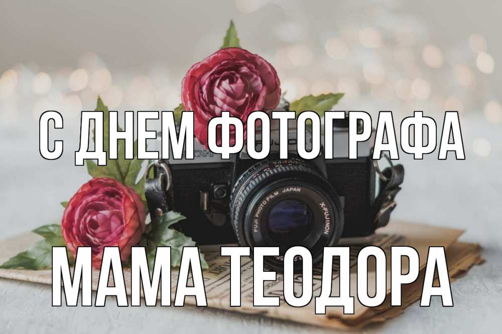 Открытка на каждый день с именем, Мама-Теодора С днем фотографа с днем фотографа Прикольная открытка с пожеланием онлайн скачать бесплатно 