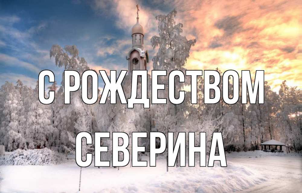 Открытка на каждый день с именем, Северина С рождеством лес, зима 2 Прикольная открытка с пожеланием онлайн скачать бесплатно 