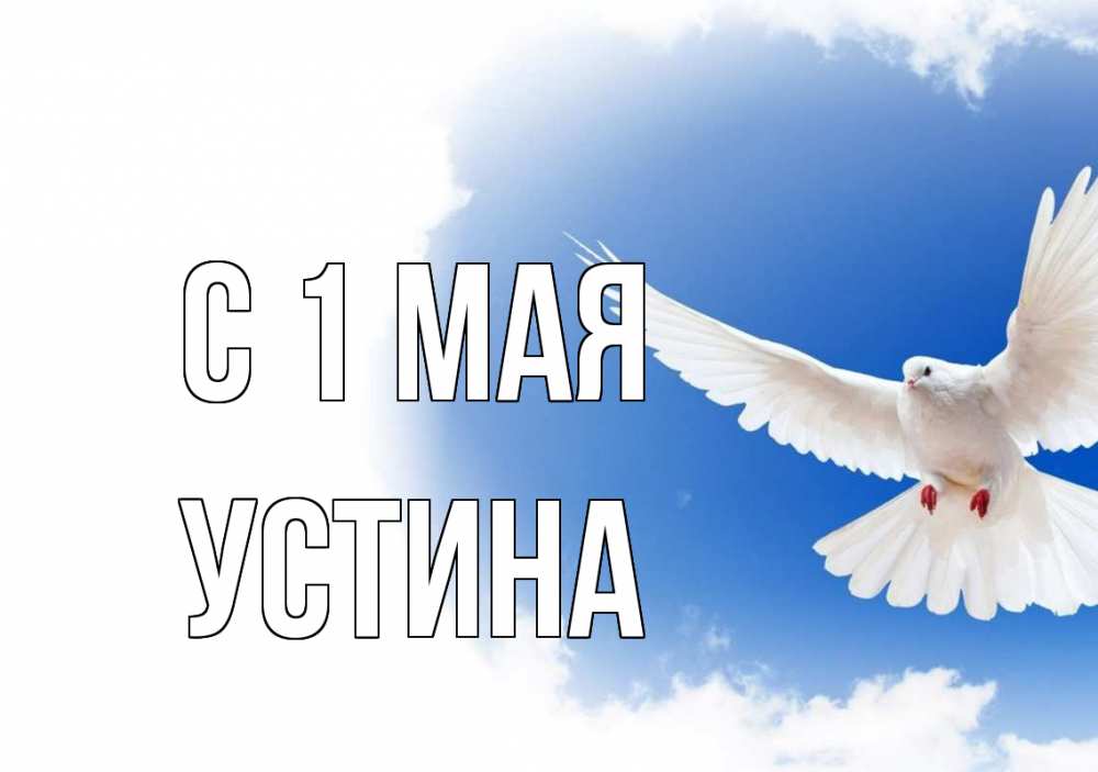 Открытка на каждый день с именем, Устина С 1 мая С 1 мая Прикольная открытка с пожеланием онлайн скачать бесплатно 
