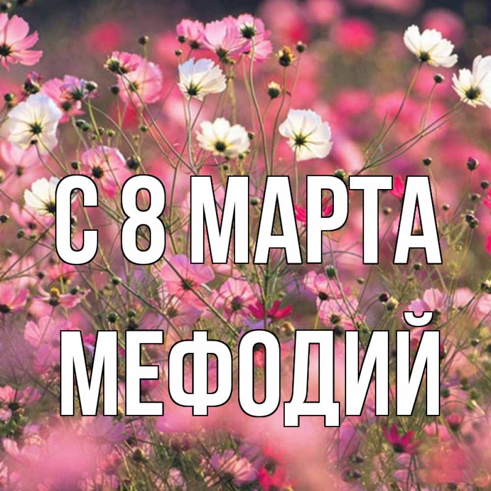 Открытка на каждый день с именем, Мефодий С 8 МАРТА красиво 1 Прикольная открытка с пожеланием онлайн скачать бесплатно 