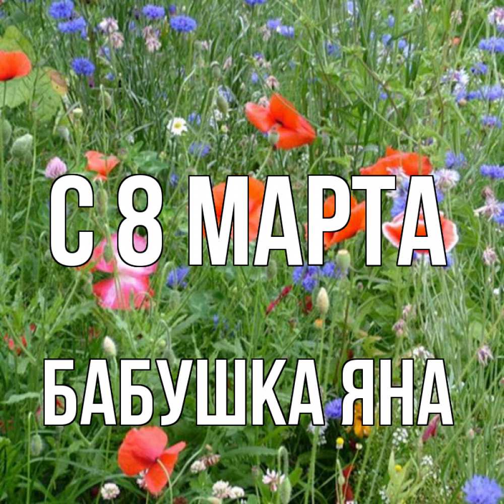 Открытка на каждый день с именем, Бабушка-Яна С 8 марта международный женский день 4 Прикольная открытка с пожеланием онлайн скачать бесплатно 