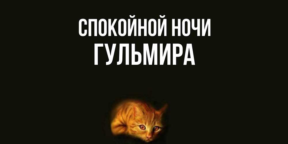 Открытка на каждый день с именем, Гульмира Спокойной ночи кот Прикольная открытка с пожеланием онлайн скачать бесплатно 