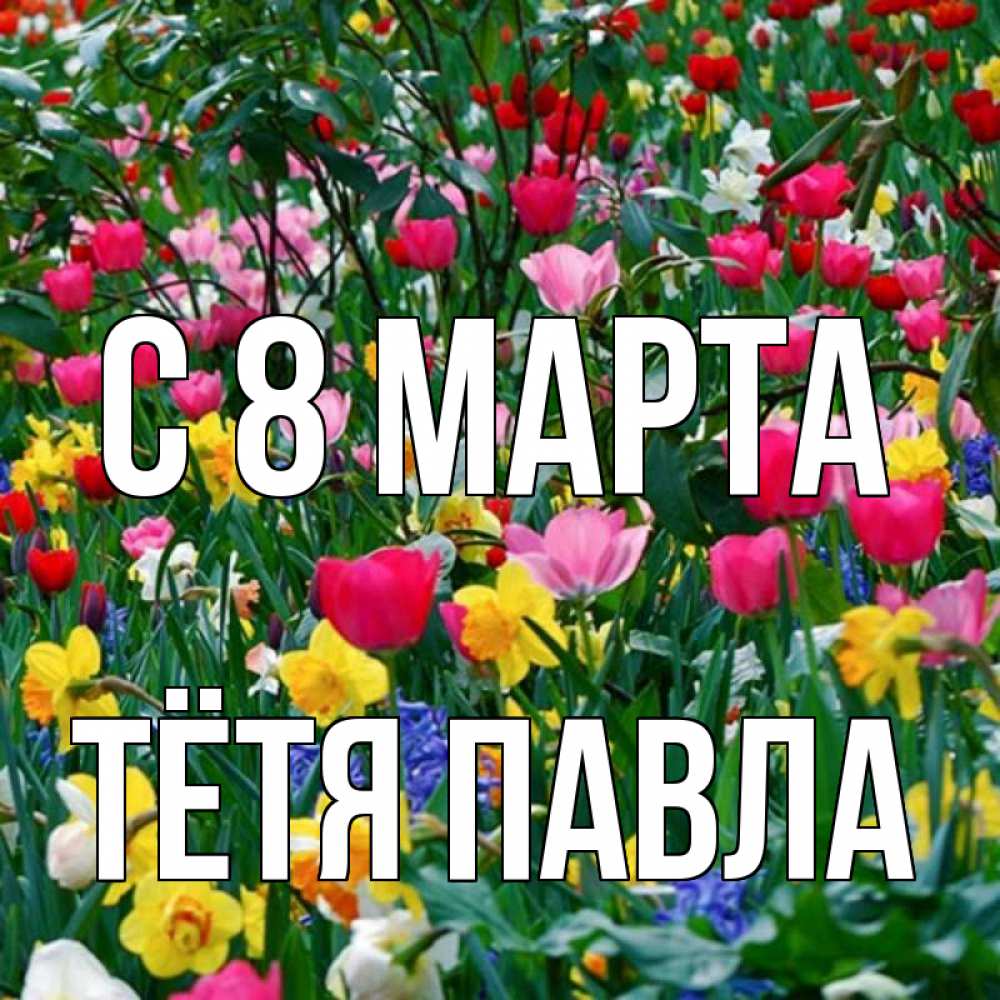 Открытка на каждый день с именем, Тётя-Павла С 8 МАРТА с международным женским днем поздравления для женщины Прикольная открытка с пожеланием онлайн скачать бесплатно 