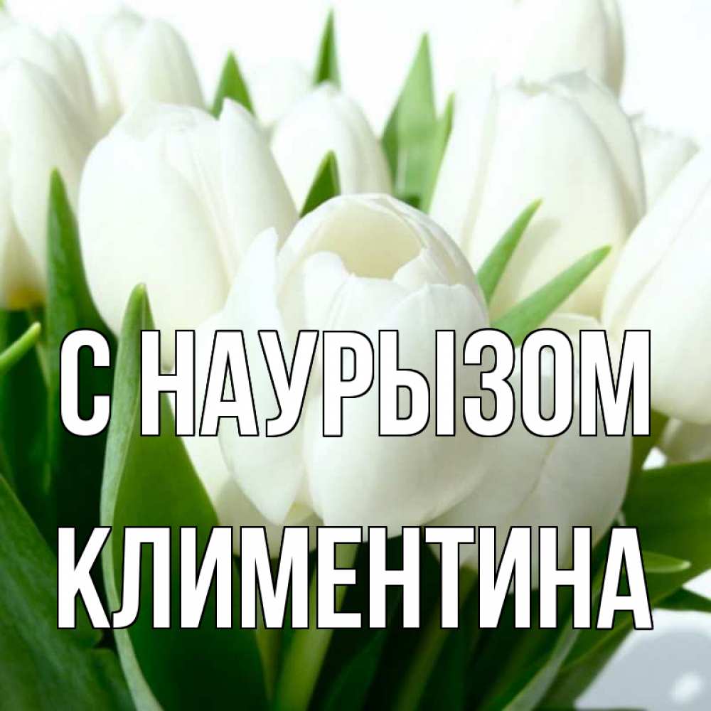 Открытка на каждый день с именем, Климентина С наурызом цветы Прикольная открытка с пожеланием онлайн скачать бесплатно 