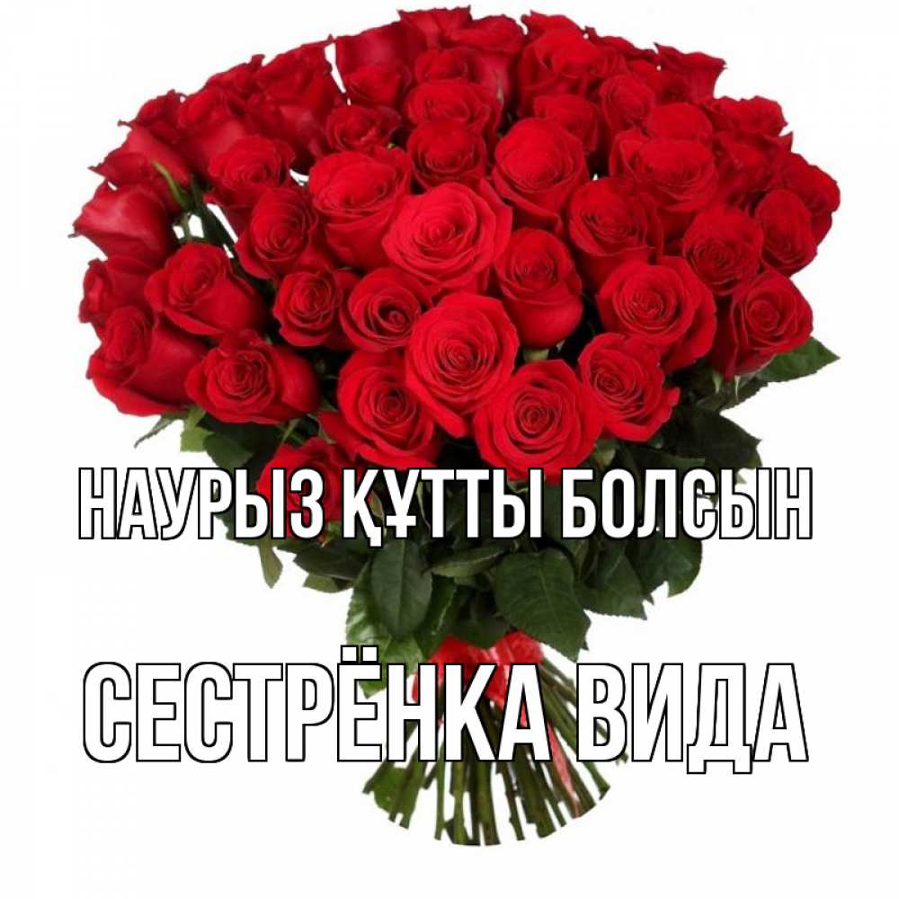 Открытка на каждый день с именем, Сестрёнка-Вида Наурыз құтты болсын цветы на праздник весны наурыз Прикольная открытка с пожеланием онлайн скачать бесплатно 