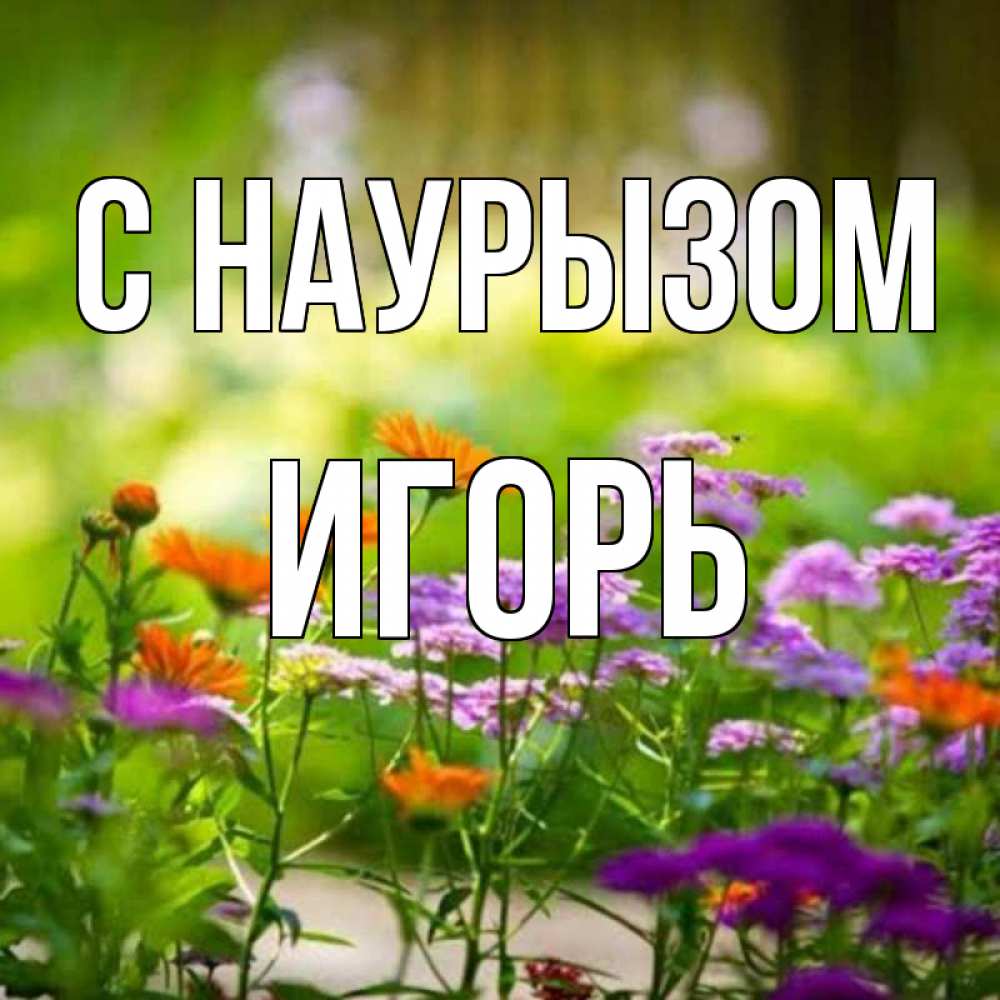 Открытка на каждый день с именем, Игорь С наурызом цветы Прикольная открытка с пожеланием онлайн скачать бесплатно 