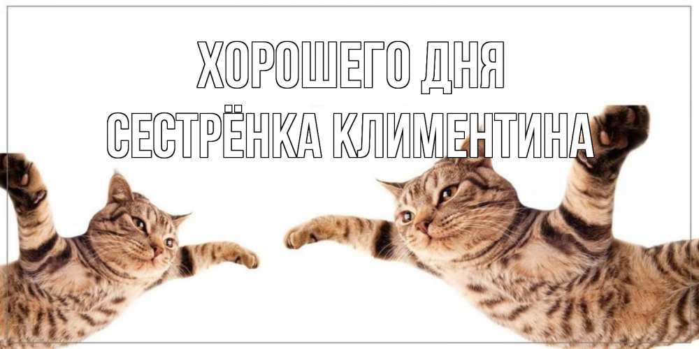 Открытка на каждый день с именем, Сестрёнка-Климентина Хорошего дня хорошего дня Прикольная открытка с пожеланием онлайн скачать бесплатно 