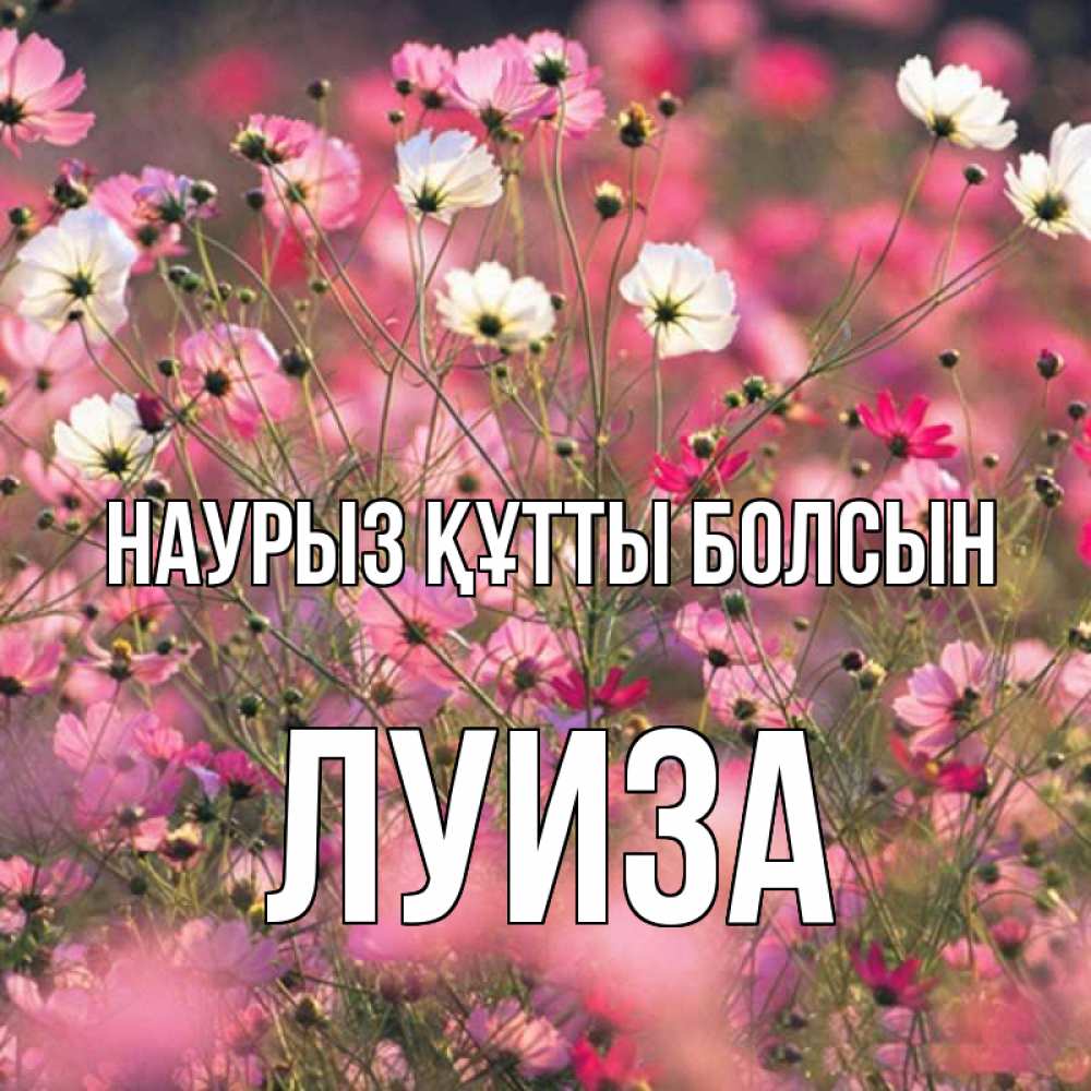Открытка на каждый день с именем, Луиза Наурыз құтты болсын красиво 1 Прикольная открытка с пожеланием онлайн скачать бесплатно 