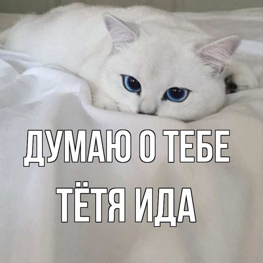 Открытка на каждый день с именем, Тётя-Ида Думаю о тебе я очень по тебе скучаю и тоскую Прикольная открытка с пожеланием онлайн скачать бесплатно 