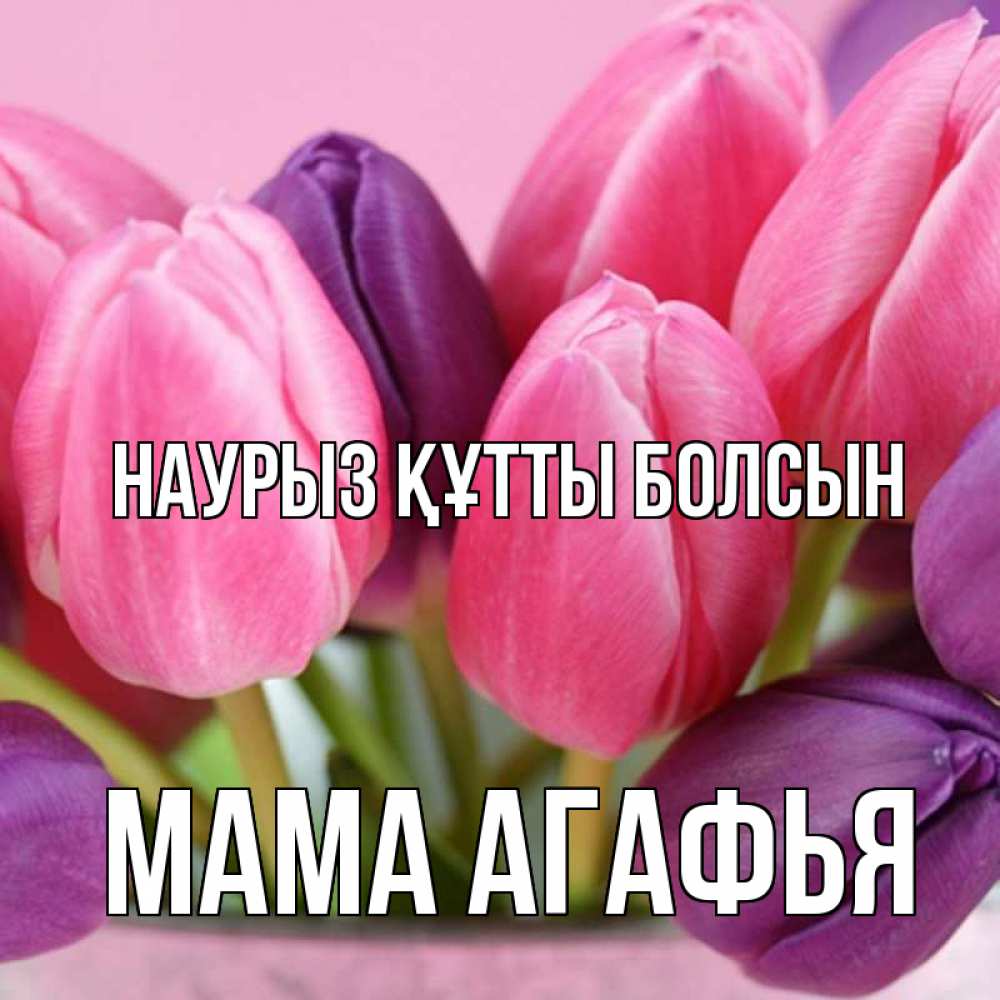 Открытка на каждый день с именем, Мама-Агафья Наурыз құтты болсын маме 1 Прикольная открытка с пожеланием онлайн скачать бесплатно 