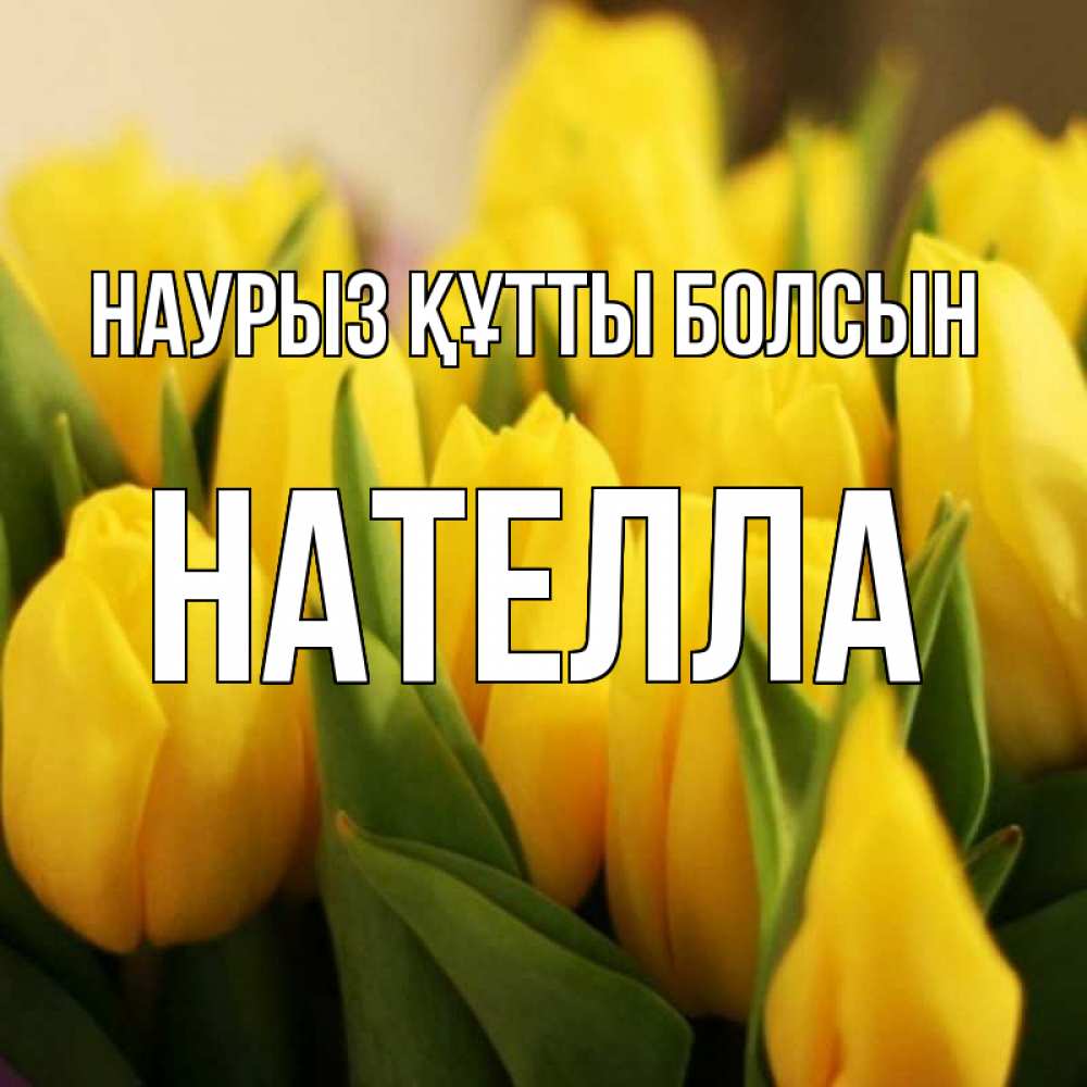 Открытка на каждый день с именем, Нателла Наурыз құтты болсын цветы Прикольная открытка с пожеланием онлайн скачать бесплатно 