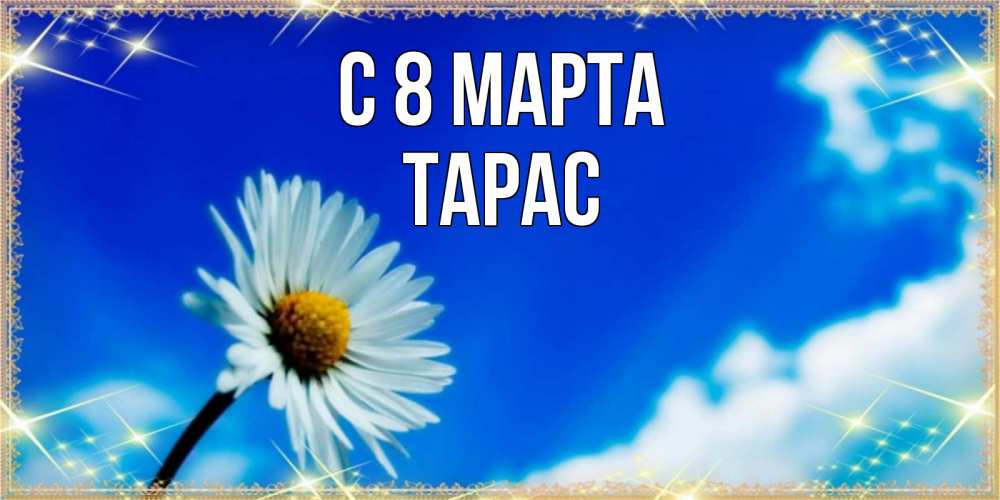 Открытка на каждый день с именем, Тарас С 8 МАРТА красивая открытка в синих тонах Прикольная открытка с пожеланием онлайн скачать бесплатно 