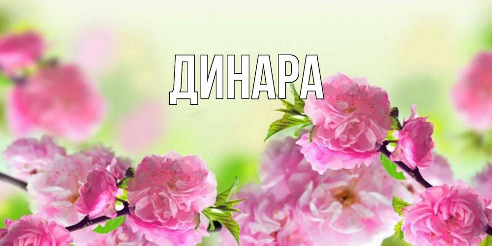 Открытка на каждый день с именем, Динара Главная веточки с цветками Прикольная открытка с пожеланием онлайн скачать бесплатно 