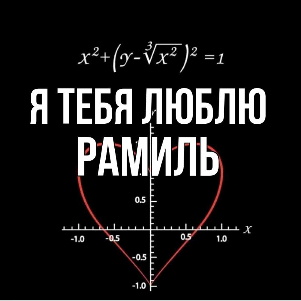 Открытка на каждый день с именем, Рамиль Я тебя люблю сердечная формула Прикольная открытка с пожеланием онлайн скачать бесплатно 