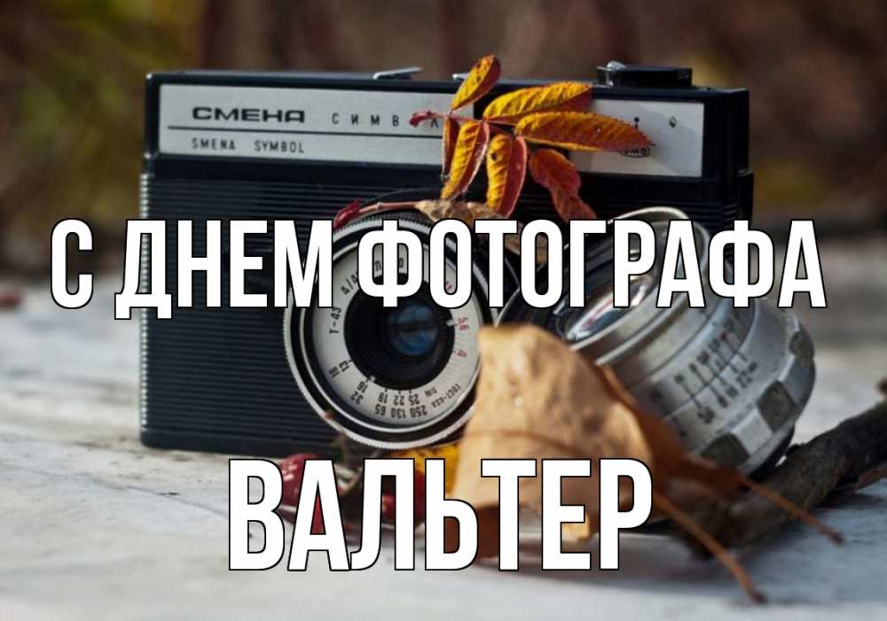 Открытка на каждый день с именем, Вальтер С днем фотографа с днем фотографа Прикольная открытка с пожеланием онлайн скачать бесплатно 