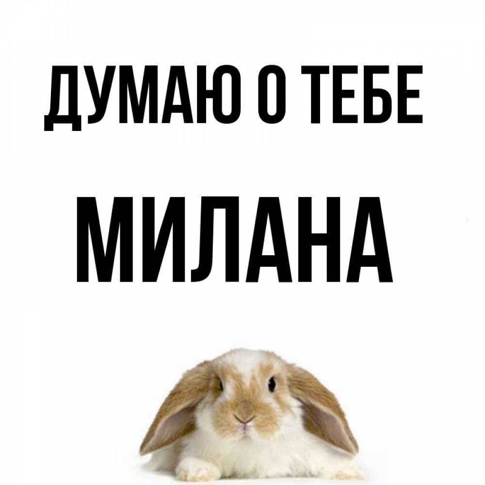 Открытка на каждый день с именем, Милана Думаю о тебе подписать своими руками онлайн Прикольная открытка с пожеланием онлайн скачать бесплатно 