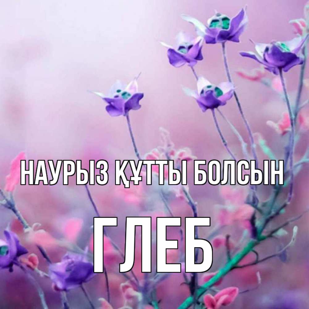 Открытка на каждый день с именем, Глеб Наурыз құтты болсын наурыз  2 Прикольная открытка с пожеланием онлайн скачать бесплатно 