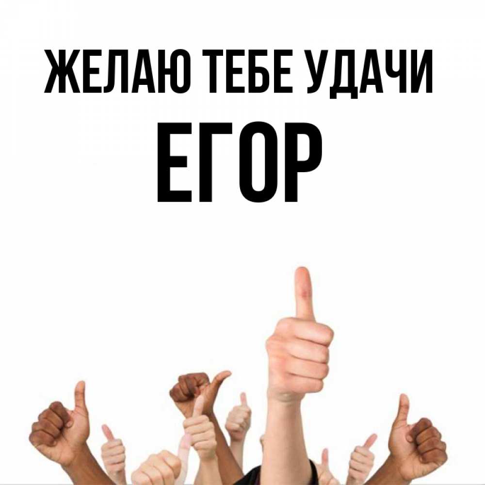 Открытка на каждый день с именем, Егор Желаю тебе удачи молодцом Прикольная открытка с пожеланием онлайн скачать бесплатно 