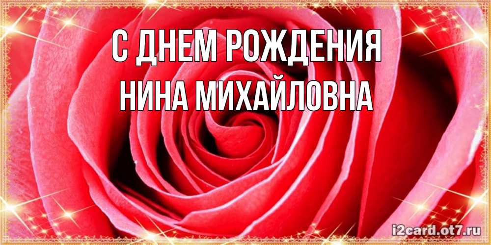 Открытка на каждый день с именем, Нина-Михайловна С днем рождения розовая роза очень крупный бутон Прикольная открытка с пожеланием онлайн скачать бесплатно 
