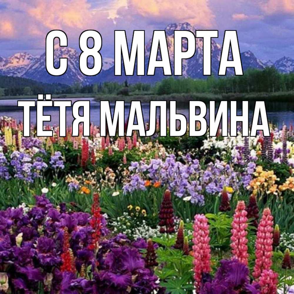 Открытка на каждый день с именем, Тётя-Мальвина С 8 МАРТА международный женский день Прикольная открытка с пожеланием онлайн скачать бесплатно 