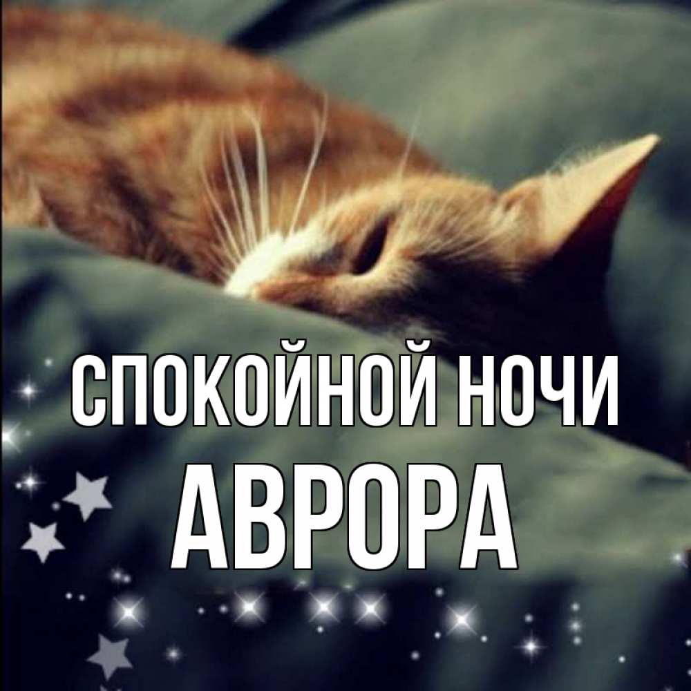 Открытка на каждый день с именем, Аврора Спокойной ночи кроватка Прикольная открытка с пожеланием онлайн скачать бесплатно 