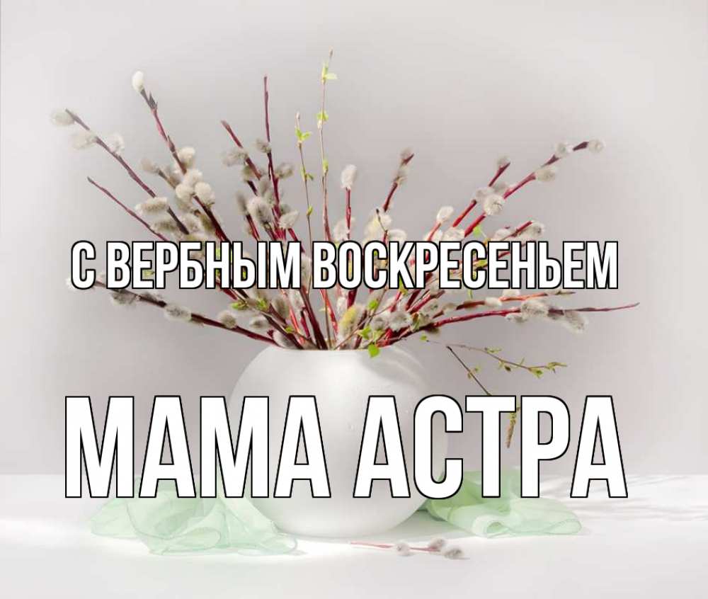 Открытка на каждый день с именем, Мама-Астра С вербным воскресеньем верба Прикольная открытка с пожеланием онлайн скачать бесплатно 