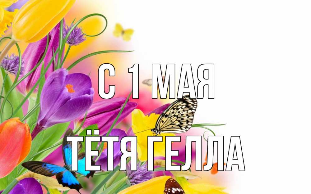 Открытка на каждый день с именем, Тётя-Гелла С 1 мая С 1 мая Прикольная открытка с пожеланием онлайн скачать бесплатно 