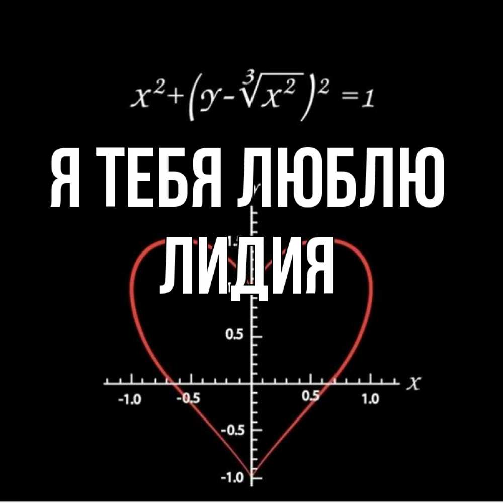 Открытка на каждый день с именем, Лидия Я тебя люблю сердечная формула Прикольная открытка с пожеланием онлайн скачать бесплатно 