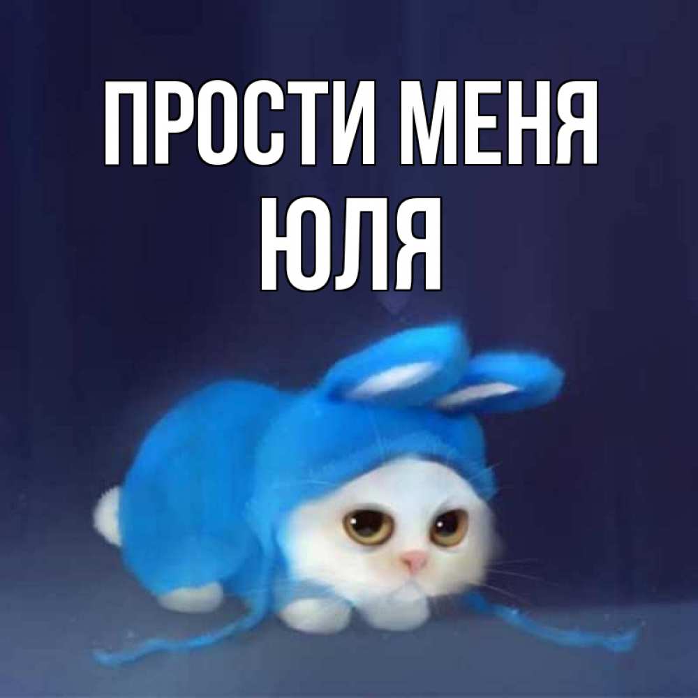 Открытка на каждый день с именем, ЮЛЯ Прости меня невинный котозай просит прощения Прикольная открытка с пожеланием онлайн скачать бесплатно 