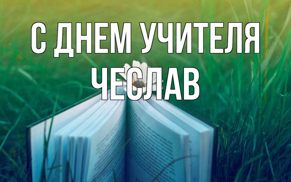 Открытка на каждый день с именем, Чеслав С днем учителя с днем учителя Прикольная открытка с пожеланием онлайн скачать бесплатно 