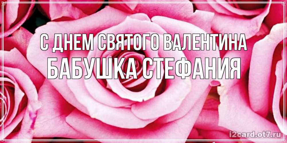 Открытка на каждый день с именем, Бабушка-Стефания С днем Святого Валентина роза розовая на день Святого Валентина Прикольная открытка с пожеланием онлайн скачать бесплатно 