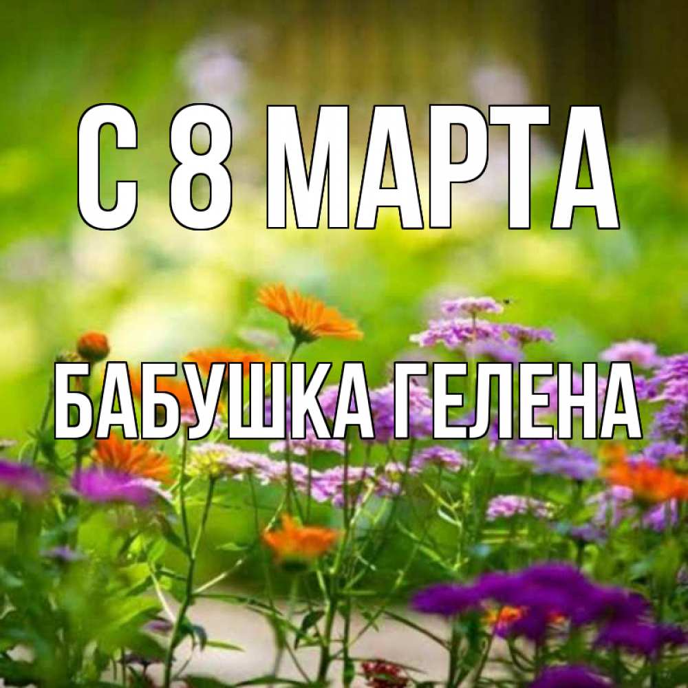 Открытка на каждый день с именем, Бабушка-Гелена С 8 МАРТА цветы Прикольная открытка с пожеланием онлайн скачать бесплатно 