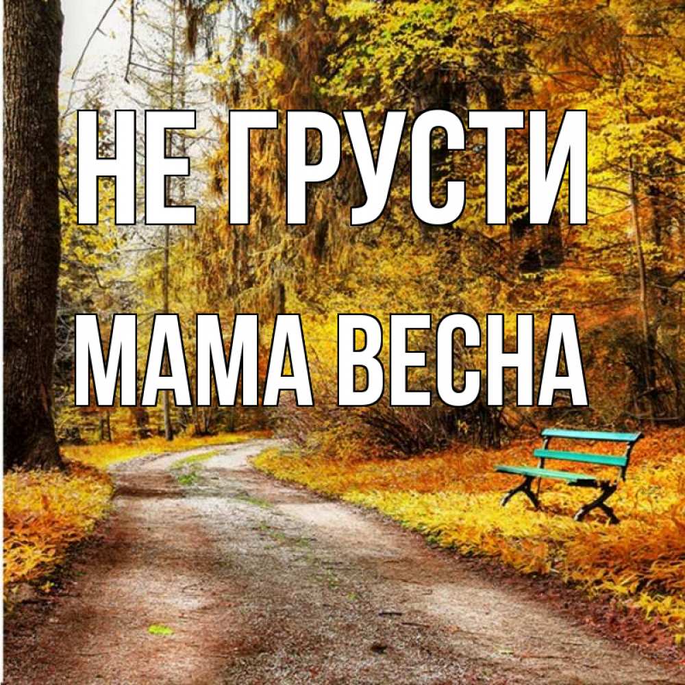 Открытка на каждый день с именем, Мама-Весна Не грусти зеленая лавочка Прикольная открытка с пожеланием онлайн скачать бесплатно 