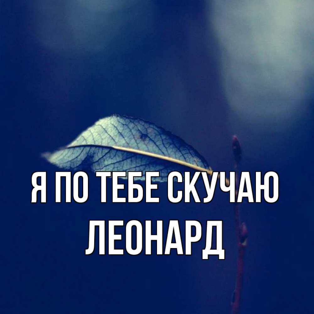 Открытка на каждый день с именем, Леонард Я по тебе скучаю одна ветка 1 Прикольная открытка с пожеланием онлайн скачать бесплатно 