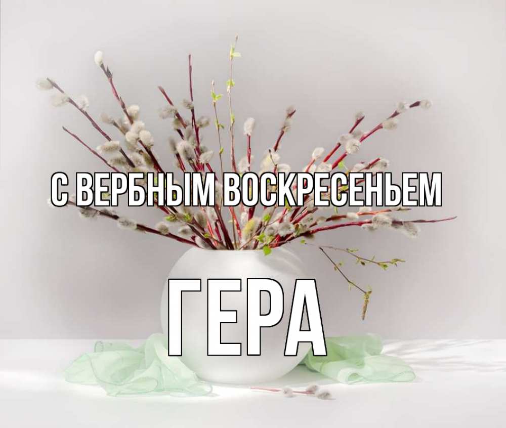 Открытка на каждый день с именем, Гера С вербным воскресеньем верба Прикольная открытка с пожеланием онлайн скачать бесплатно 
