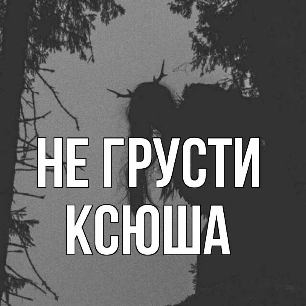 Открытка на каждый день с именем, Ксюша Не грусти чудище лесное Прикольная открытка с пожеланием онлайн скачать бесплатно 