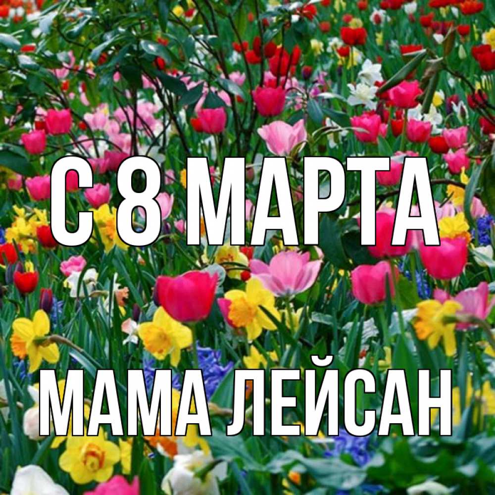 Открытка на каждый день с именем, Мама-Лейсан С 8 МАРТА с международным женским днем поздравления для женщины Прикольная открытка с пожеланием онлайн скачать бесплатно 