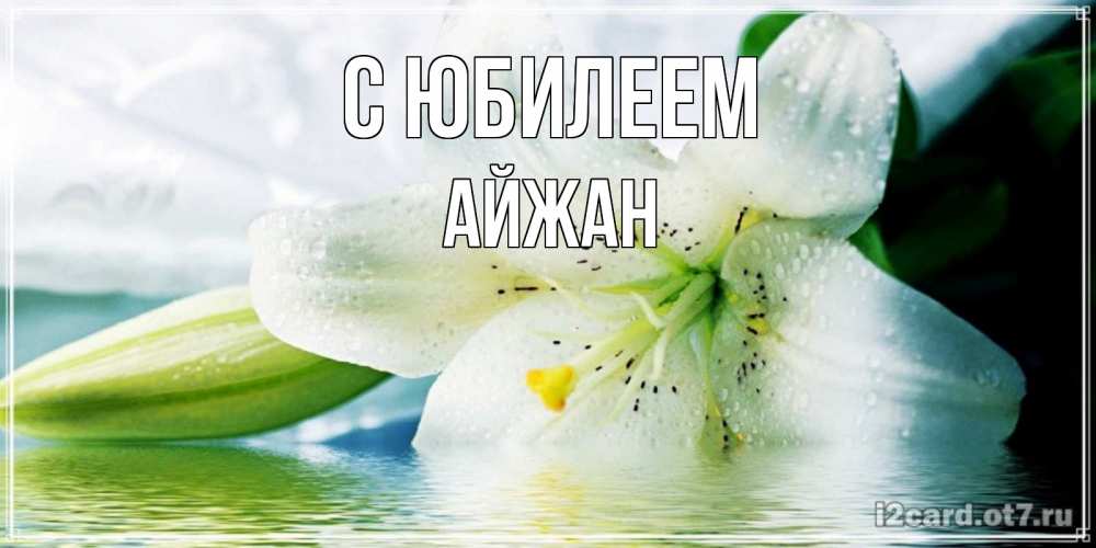 Открытка на каждый день с именем, Айжан С юбилеем лилия на открытке ко дню рождения Прикольная открытка с пожеланием онлайн скачать бесплатно 