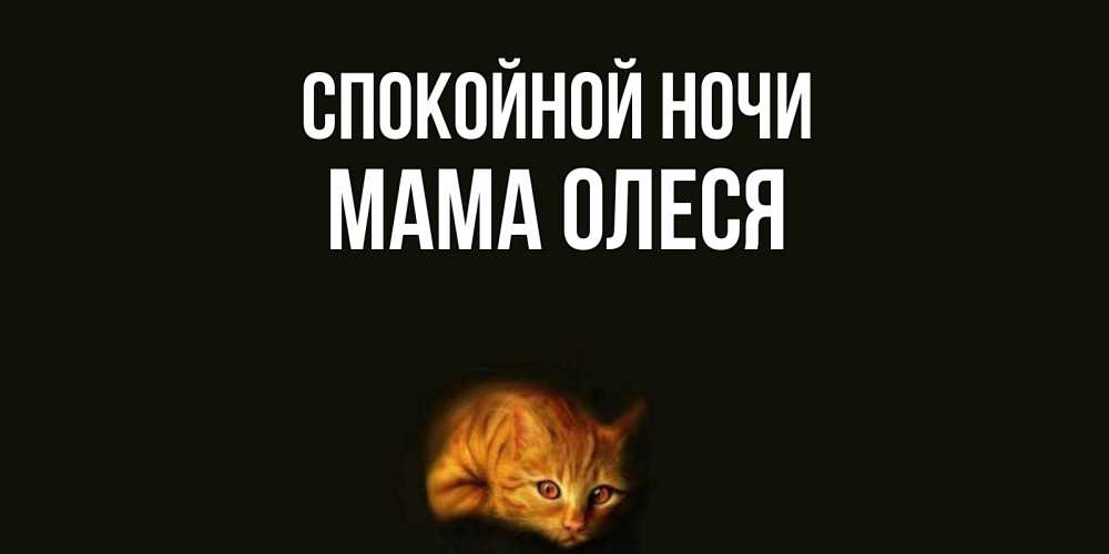 Открытка на каждый день с именем, Мама-Олеся Спокойной ночи кот Прикольная открытка с пожеланием онлайн скачать бесплатно 