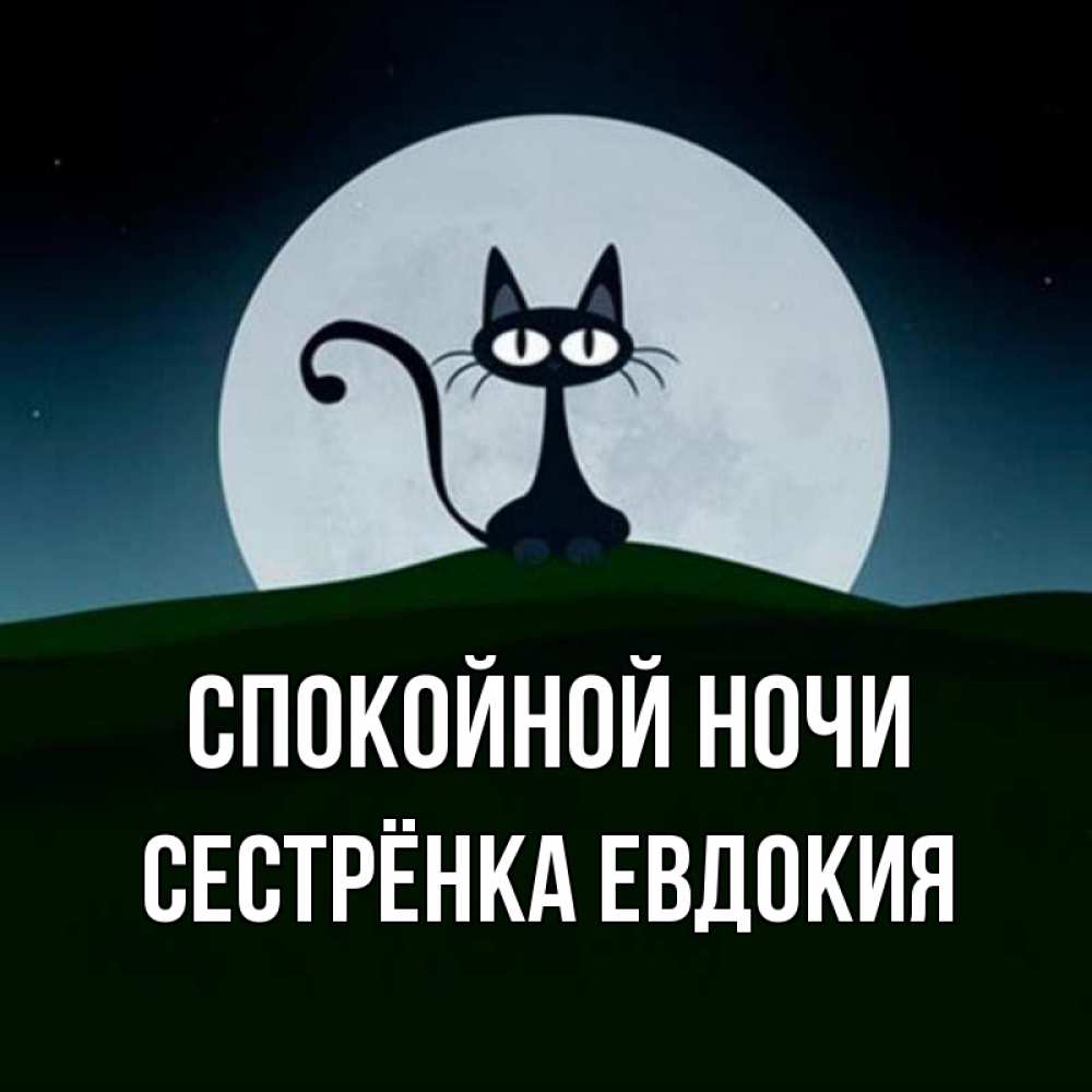 Открытка на каждый день с именем, Сестрёнка-Евдокия Спокойной ночи хорошо выспаться ночью и без кошмаров Прикольная открытка с пожеланием онлайн скачать бесплатно 