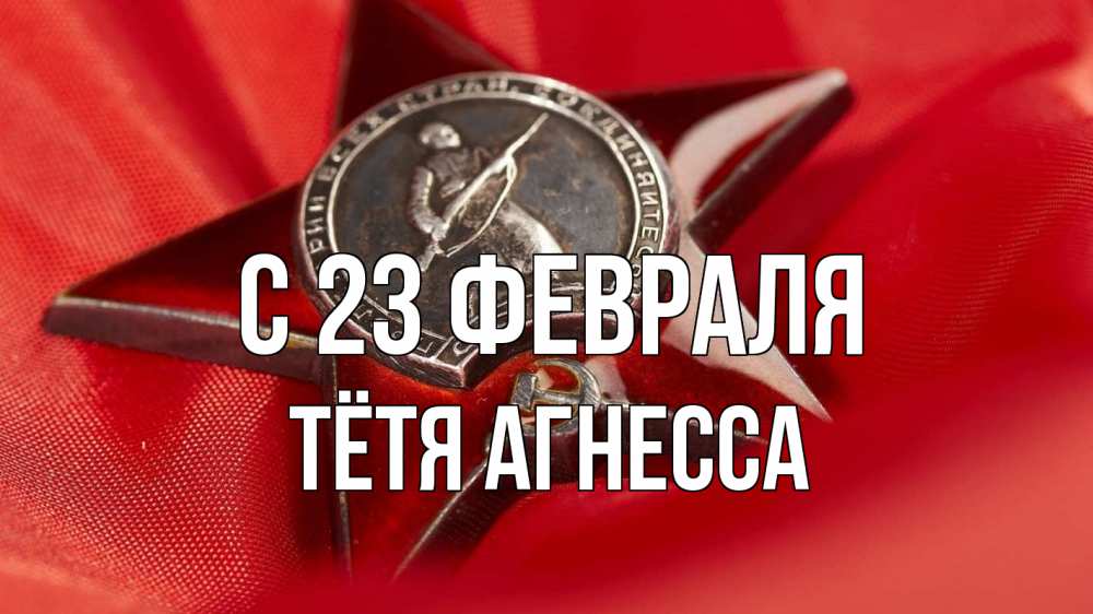Открытка на каждый день с именем, Тётя-Агнесса С 23 февраля 23 февраля Прикольная открытка с пожеланием онлайн скачать бесплатно 