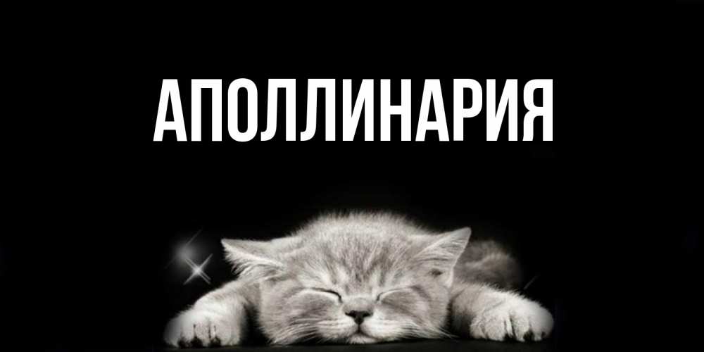 Открытка на каждый день с именем, Аполлинария Главная спящий котик Прикольная открытка с пожеланием онлайн скачать бесплатно 