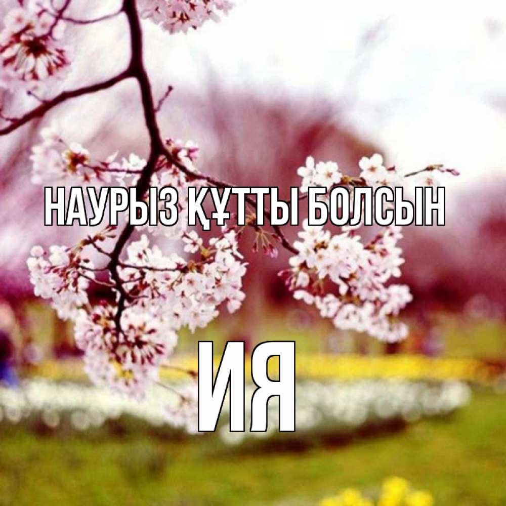 Открытка на каждый день с именем, Ия Наурыз құтты болсын яблоня Прикольная открытка с пожеланием онлайн скачать бесплатно 