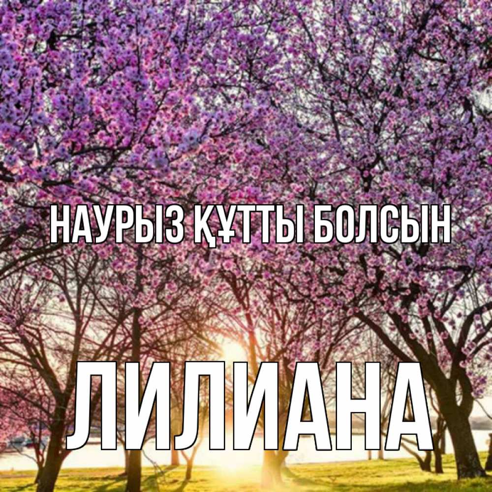 Открытка на каждый день с именем, Лилиана Наурыз құтты болсын наурыз Прикольная открытка с пожеланием онлайн скачать бесплатно 