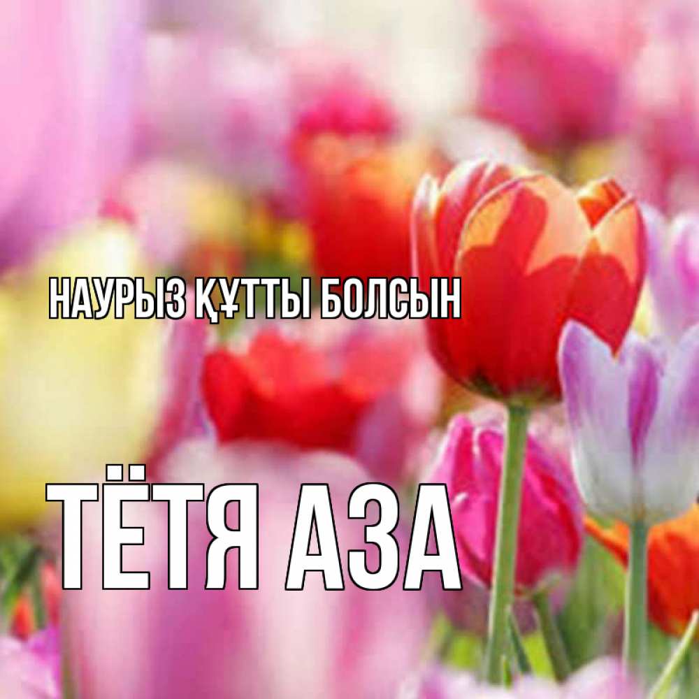 Открытка на каждый день с именем, Тётя-Аза Наурыз құтты болсын на наурыз  2 Прикольная открытка с пожеланием онлайн скачать бесплатно 