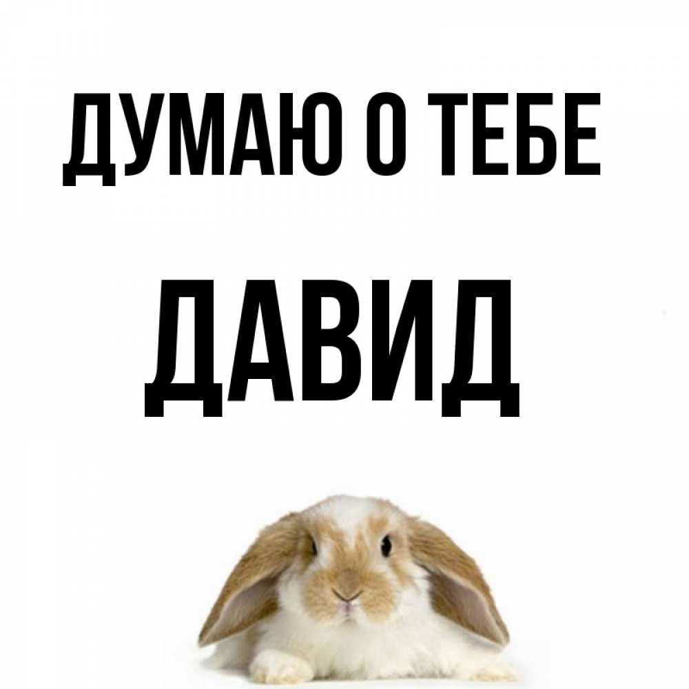 Открытка на каждый день с именем, Давид Думаю о тебе подписать своими руками онлайн Прикольная открытка с пожеланием онлайн скачать бесплатно 