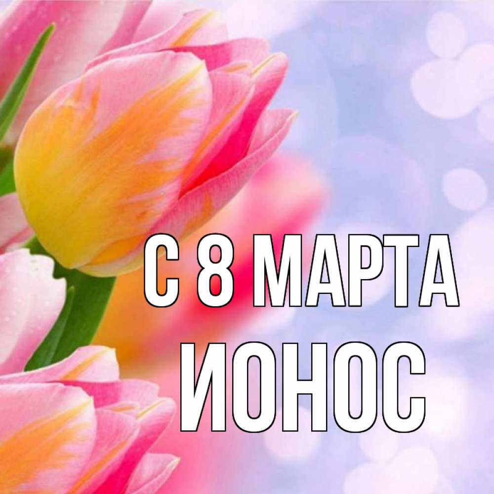 Открытка на каждый день с именем, Ионос С 8 марта тюльпаны 2 Прикольная открытка с пожеланием онлайн скачать бесплатно 